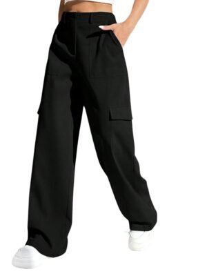 GRECIILOOKS Regular Fit Trousers for Women | Women Trousers | Women’s High-Waisted Pant | Women Trousers Pants | Korean Trousers for Women