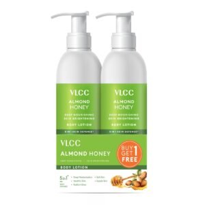 VLCC Almond Honey Deep Nourishing & Skin Brightening Body Lotion – 350ml + 350ml | Buy One Get One | Deep Nourishment, Glowing & Youthful Skin | With Almond Oil, Honey, Cocoa Butter & Aloe Vera.