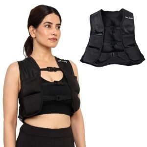 De Jure Fitness Durable Body Weighted Vest for Men & Women, Gym Equipment, Fitness Jacket Workout Equipment (Black, 5 Kg)