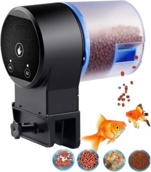 Buraq Automatic Fish Feeder – Food Dispenser for Fish Tank, Vacation Fish Feeder Timer, Adjustable Timing 12hr & 24hr, Accessories for Aquarium (2 Way)