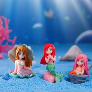 AstonAndia 3 Pcs Cute Mermaids for Aquarium Fish Tank Decoration Fish Tank Aquarium on Water Aquarium Decorative Item Ornament for Fish Aquarium Harmless to Fish