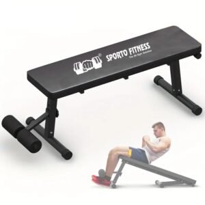 Sporto Fitness S-101 Adjustable Flat Weight Bench, Extended Foldable Fitness Stool, For Home Gym, Suitable For Body Shaping, Sit-Up, Strength Training, Fitness Workout