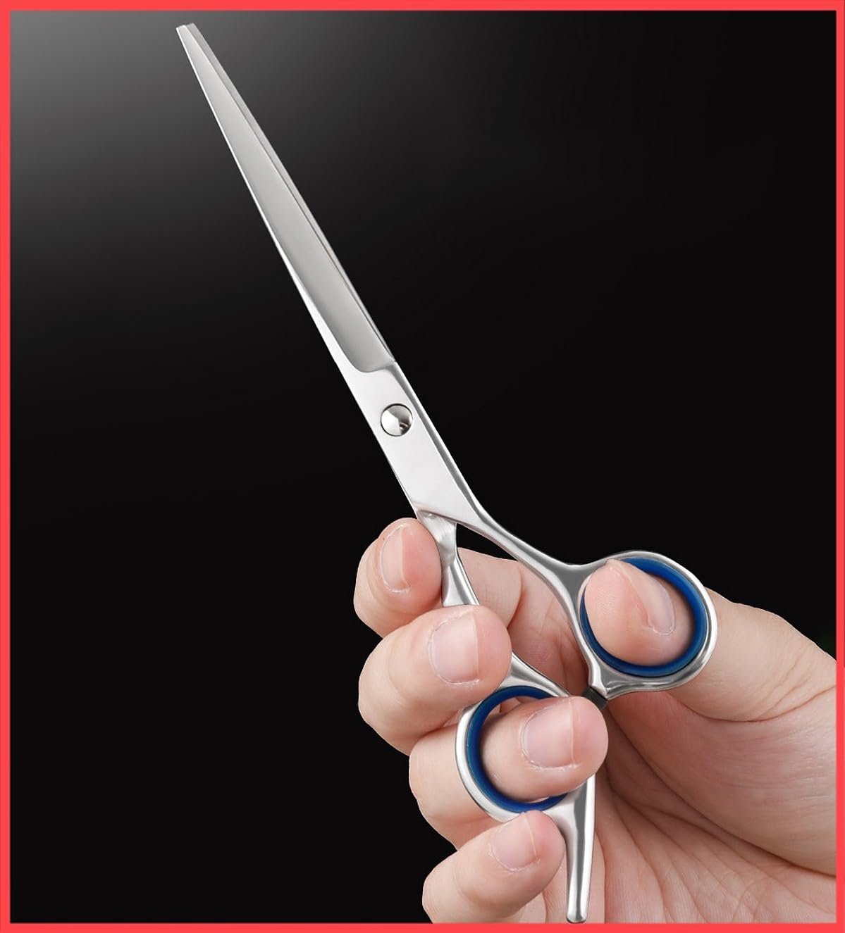 Wolpin Hair Scissors for Hair Cutting Styling Hair Salon Beard Cutting Trimming, Silver