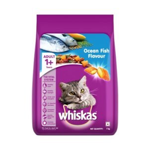 Whiskas Adult (1+ Years) Dry Cat Food, Ocean Fish Flavour, 7 kg, Contains 41 Essential Nutrients, Complete & Balanced Nutrition for Adult Cats