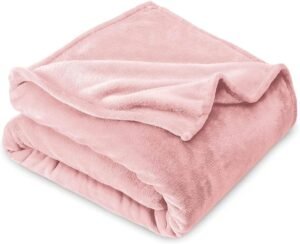 BSB HOME® Premium Plush Single Blanket | 300 GSM Lightweight Cozy Soft for Bed, Sofa, Couch, Travel & Camping| 150×220 cm or 60X86 inches | Pink