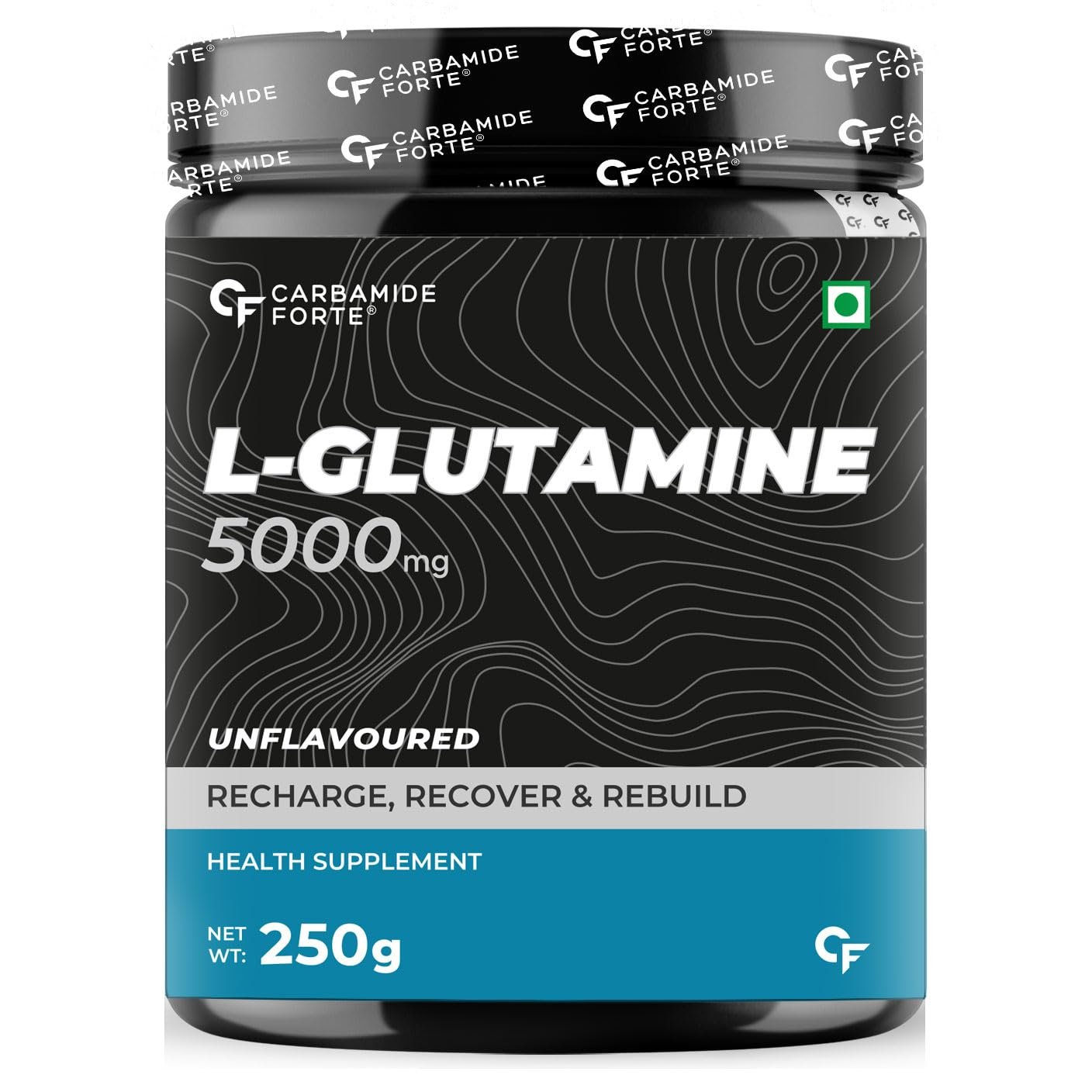 Carbamide Forte L Glutamine Powder 5000mg | L Glutamine Supplement for Men | Post Workout Muscle Recovery Supplements for Men - Unflavoured - 250 grams