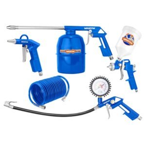 WADFOW 5 Pcs air Tools Set, Includes 4m Recoil Hose, Air Washing Gun, Air Spray Gun, Air Tire Inflating Gun, Nitto Type Connector, Suitable for Beauty and Maintenance of Various Cars or Handicrafts