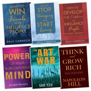 Pack of 6 Self Help Book for Adult – How to Self Confidence, Stop Worrying, Win Friends, Subconscios Mind, Think & Grow and Art of War