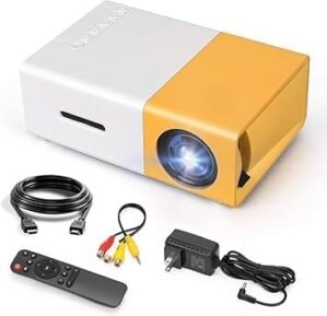 PIXILO Mini Projector 4K 1080P Home Theater Outdoor Movie Video Mini Projector with USB Interfaces and Remote Control, Compatible with Smartphone/Tablet/Laptop/TV Stick/USB Drive