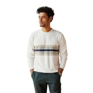 Andamen Men’s Cotton Regular Fit Full Sleeves Vanilla Blueberry Pullover (Beige)