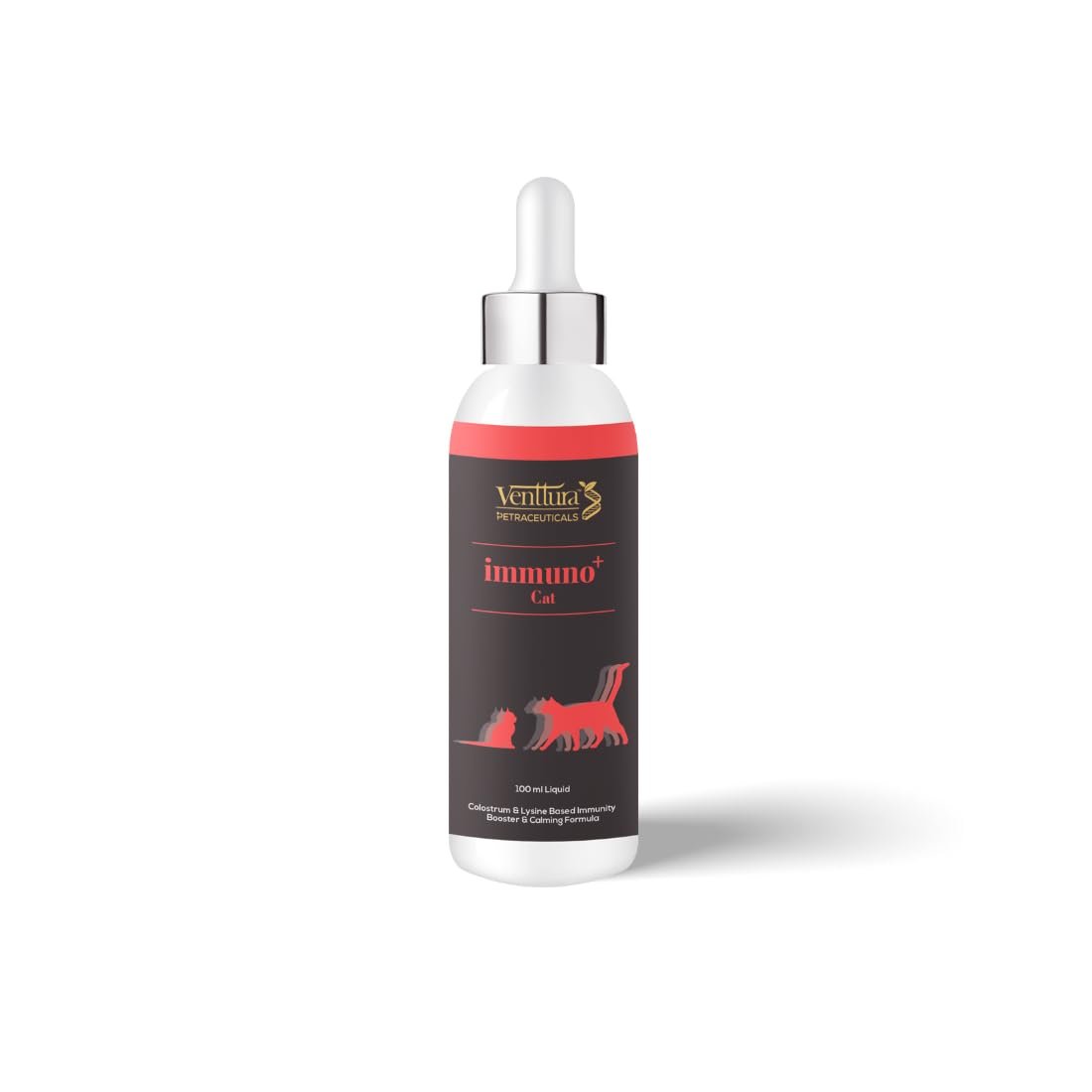 Venttura immuno+ Cat Immunity Booster & Calming Supplement for Cats | Supplement for Better Health & Strength | immuno+ Cat (100 ml Suspension)