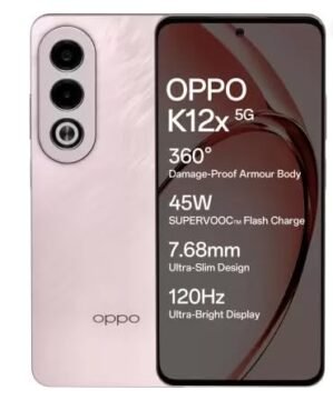 Oppo K12x 5G with 45W SUPERVOOC Charger in-The-Box Feather Pink, 128 GB (6 GB RAM)