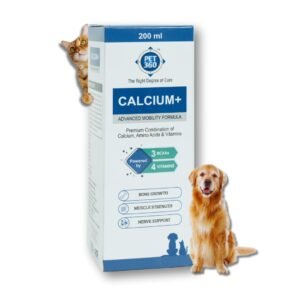 PET360 Calcium+ Advanced Mobility Formula with Calcium, Amino Acids & Vitamins for Dogs & Cats | Bone Growth, Muscle Strength & Nerve Support | Nutritional Supplements for Pets – 200 ml