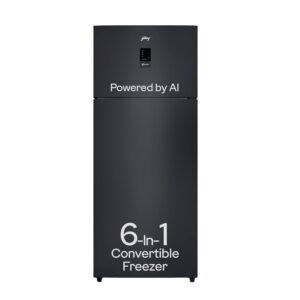 Godrej 436 L 2 Star With AI Tech, 95%+ Food Surface Disinfection With Nano Shield Technology Inverter Frost Free Double Door Regalis Refrigerator (RF EON 438B RCI MT BK, Matt Black)