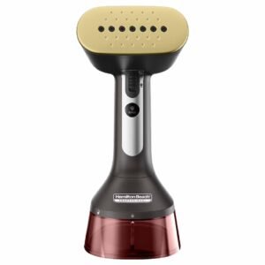 Hamilton Beach Professional Garment Steamer, Steam Iron for Clothes, 1740Watt Fast Heat Up, Turbo Steam Mode, Detachable Fabric Brush, Large 300ml Water Tank, Ergonomic Handle, 2m Cord, Black
