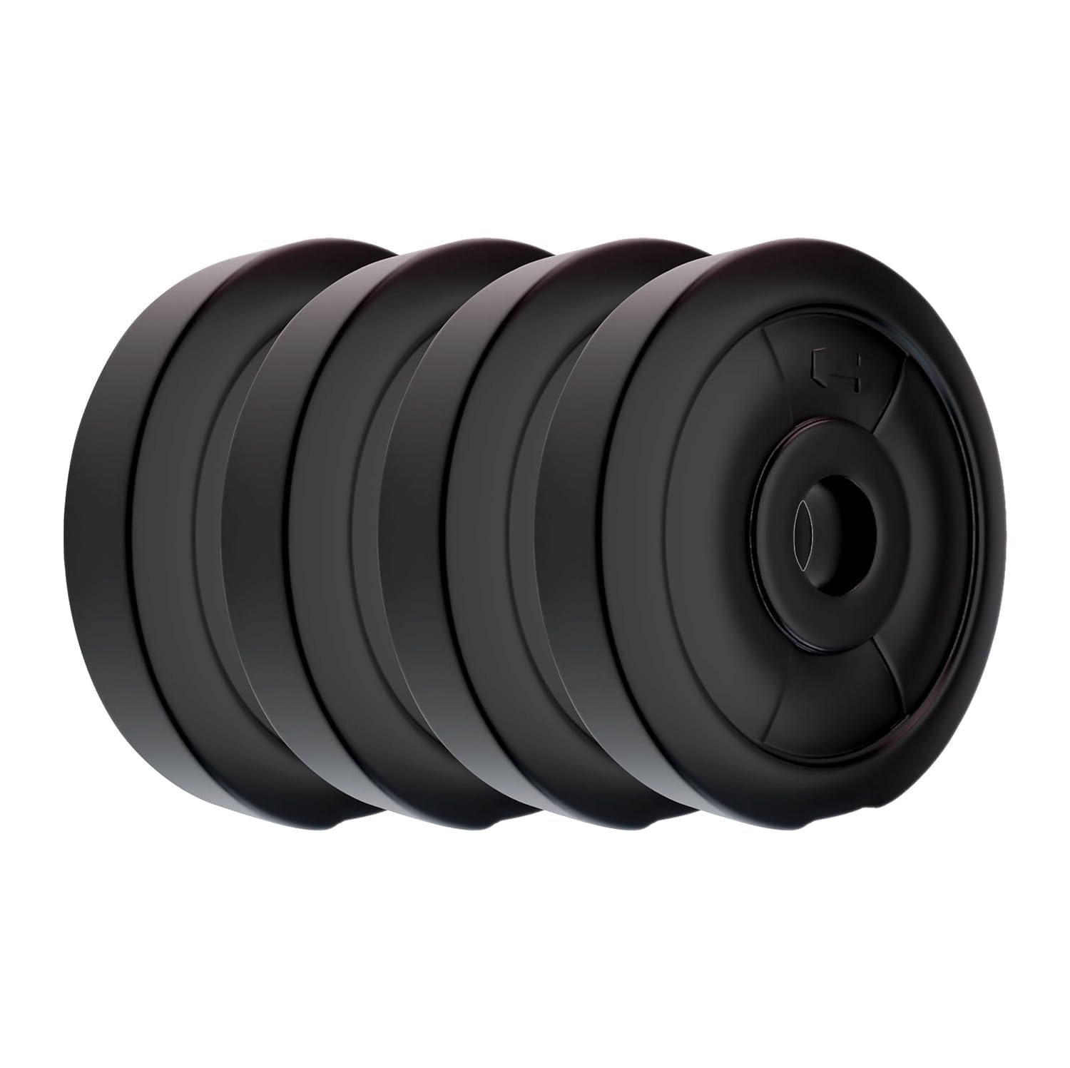 Amazon Brand - Symactive PVC 40 Kg Spare Weight Plates Combo Set (10 Kg x 4, Black)