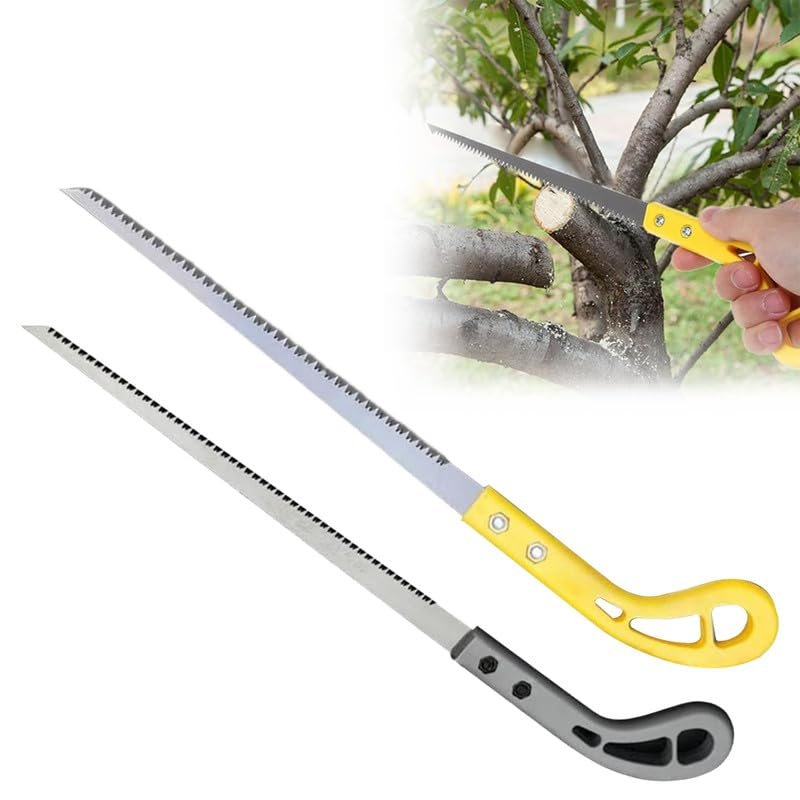 Outdoor Portable Hand Saw, 2024 New 9 Inch Household Garden Small Hand Saw, Rugged Triple Razor Tooth Steel Mini Hand Saw for Camping, Pruning, Backpacking, Survival, Gardening(Yellow+Sliver)