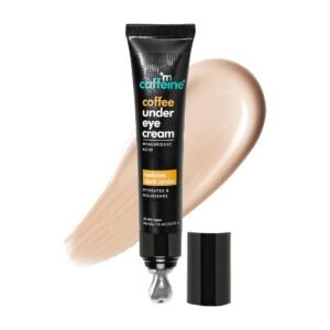 mcaffeine Coffee Under Eye Cream Gel for Dark Circles, Puffiness & Fine Lines | 94% Users Saw Reduced Dark Circles | with Built-In Cooling Massage Applicator | Vitamin E for Puffiness – 15 Gm