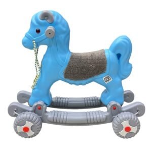 Hoggy® Baby Horse Rider for Kids 1-5 Years Birthday Horse Rider Horse 2-in-1 RockerCum Ride-On Toy for Kids Ride on | Bsi Certicicated (Blue-Color)