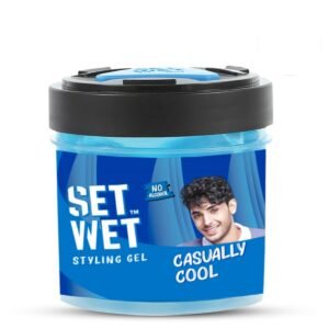 Set Wet Styling Hair Gel for Men – Casually Cool, 250gm | Medium Hold, High Shine | For Medium to Long Hair |No Alcohol, No Sulphate