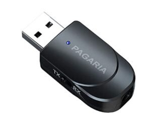Pagaria 2 in 1 Bluetooth 5.0 Transmitter Receiver 3.5mm Stereo Audio Adapter with Mic, Easy Slide Switch Mode, Model: KN330