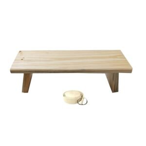 Yoga Store Wala Meditation Bench – Pine Wood – Rectangular – 25cm H x 46cm W x 46cm D – Rustic Style – 300 lbs Max Weight – No Assembly Required