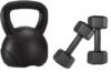 FitBox Sports Intruder 3Kg Kettlebell Weights with 2kg x 2 Dumbbells, Black