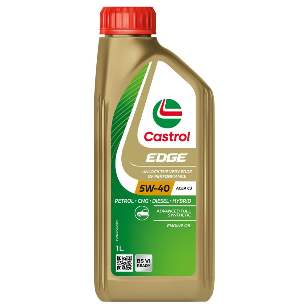 Castrol EDGE 5W-40 Advanced Full Synthetic Engine Oil | Power Boost Technology | Get More Power & Acceleration | For Petrol, Diesel, CNG & Hybrid Cars | 1L