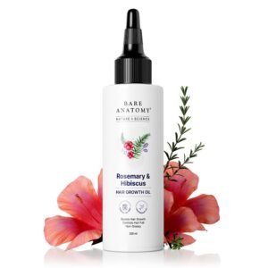 Bare Anatomy Nature x Science Rosemary Hibiscus Hair Growth Oil for Women & Men | Promotes New Hair Growth & Strengthens Hair | Nourishes Scalp & Controls Hair Fall | Suitable for All Hair Types-100ml