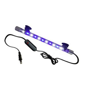 NATLIS Mini Nano Aquarium Fish Tank LED Bar Light Multicolour Changing Waterproof iP68 Rated Fully Submersible Decorative Lamp (Blue and White, Pack of 1)