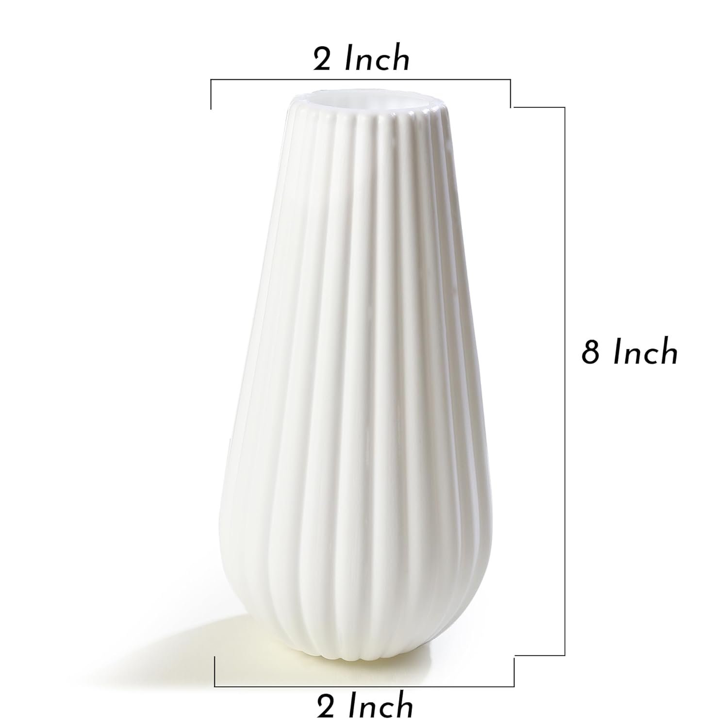 bvslf Flower Vase for Home Decor, Decorative Vase for Home Decor Center Table Bedroom Living Room & Office Decoration, Flower Holder, Flower Vase for Home Office Decor Set of 1, White Plastic Vase