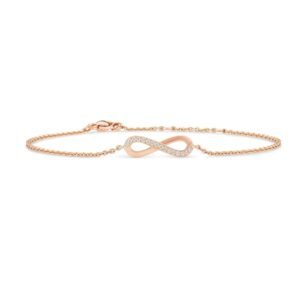 MINUTIAE Infinity Shape Crystals Cubic Zirconia Diamond Adjustable Bracelet for Women & Girls Jewelry for Gift