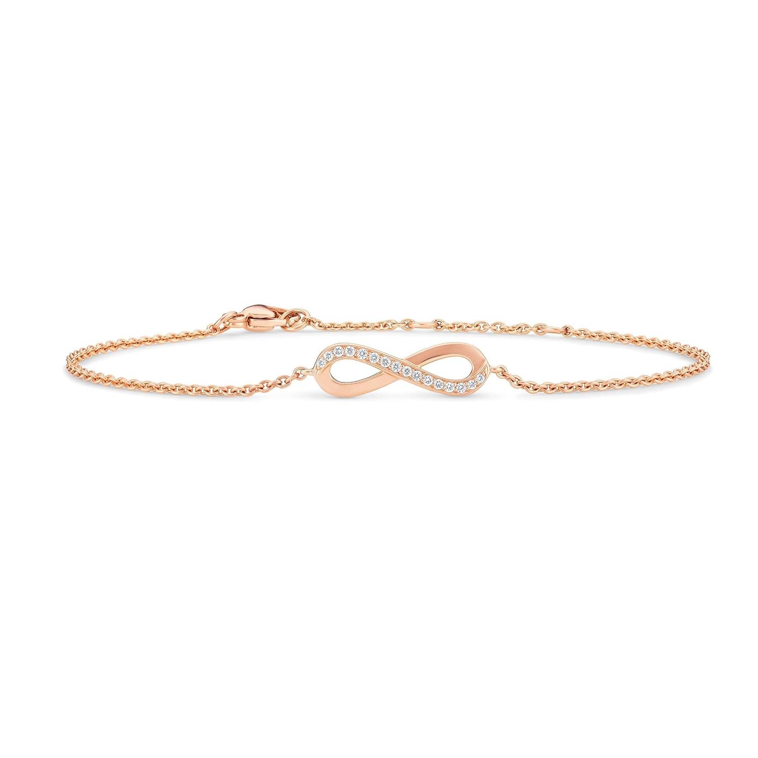 MINUTIAE Infinity Shape Crystals Cubic Zirconia Diamond Adjustable Bracelet for Women & Girls Jewelry for Gift