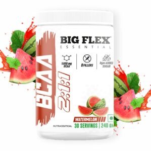Bigflex Essential BCAA powder, Watermelon [ 30 Servings, Pack of 240Gm ] | 2500mg L-Leucine | 1250mg L-Isoleucine & 1250mg L-Valine For Muscle Recovery & Endurance – Pre/Post Workout & Intra Workout Supplement
