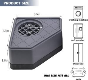 SHIKSHAPATRI 4Pcs Anti Vibration Pads for Washing Machine, Stops Washer Dryer Moving, Noise, Vibration Antivibration Stabilizer Support Feet Suitable for Most Furniture (Set of 1)