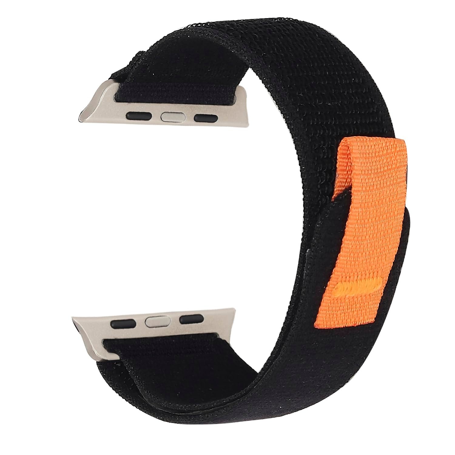 amazon basics Trail Loop Band Compatible with Apple Watch Band Ultra 42mm 44mm 45mm 49mm, Nylon Weave Sport Loop Adjustable Strap for iWatch Ultra Series 8 7 6 5 4 3 2 1 SE (Black)