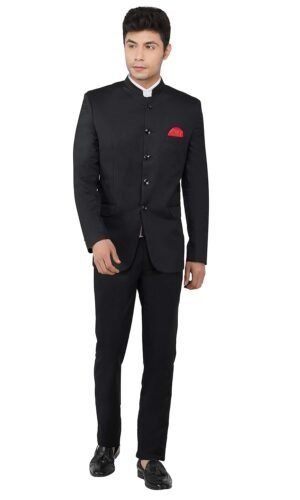 TAHVO Grey Notched Lapel Blazer with Hanky