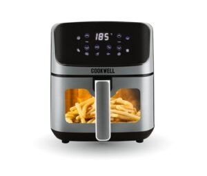 Cookwell Air Fryer – 5L With See Through Window – 1400W (Grey & Black)
