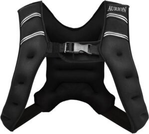 Aurion by 10 CLUB Durable Effective Body Weighted Vest Workout Equipment – 1Pc (Black, 5 Kg) | Gym Equipment | Fitness Jacket for Men and Women | Army Jacket | Military Equipment | Adjustable Vest Belt