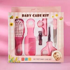 JOYFILLS Baby Grooming Kit – 6 Pieces Baby Toddlers Manicure Grooming Kit with Nail, Hair, Ear Grooming Tools, Healthcare Accessories Kit for New Born Baby & Toddlers. (Pink)