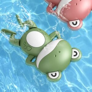COSMOBABY Premium Cute Swimming Bath Toys for Toddlers 1-3, Floating Wind Up Toys for 1-5 Year Old Boy Girl, New Born Baby Bathtub Water Toys, Preschool Toddler Pool Toys Frog Proudly Made in India