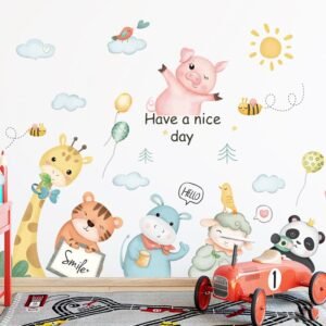 Pumkins Cute Animal Affirmation Wall Stickers for Kids Room Bedroom Living Room Door Study Boho Nursery Wall Decoration Wall Sticker for Baby Boy Girl Room Bedroom Nursery Playroom Decor