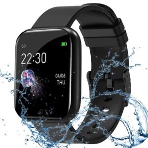 Mobivax Heart Rate and BP Monitor Bluetooth ID116 Plus Fitness Band Sports Men’s Smartwatch for All Smart Phones – Black