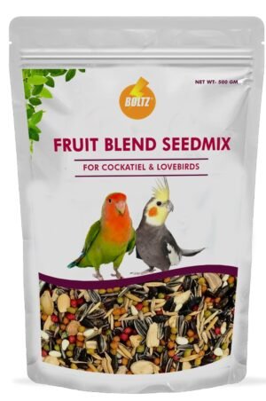 Boltz Premium Fruit Pellet and Seed Mix Bird Food 500Gm, Fruit Blend Flavor with Natural Flavor, Enriched with Fruit and Veg Pellets, Bird Seed Food for Cockatiel & Lovebirds (Fruit Pellets 500 Gm)