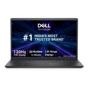 Dell Inspiron 3535, Windows 11 Home, AMD Ryzen 3 7320U Processor, (8GB RAM/512GB SSD/Window 11/Ms Office’ 21/15.6″(39.62 Cm) FHD Display/15 Month Mcafee/Carbon Black/1.67Kg Thin & Light Laptop