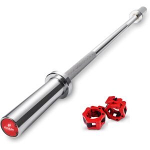 Konark Fitness 4Feet Olympic Barbell/Rod Bench Press, Bieceps, Triceps, Trining CrossFit Training (28 mm Internal Dia and 50mm Outer Dia) with Two PVC Collar