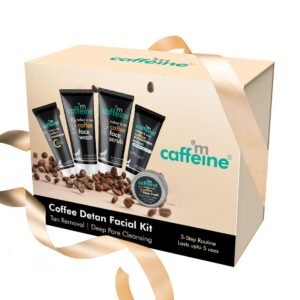 mCaffeine Coffee Detan Facial Travel Kit | Gift for Birthday and Anniversary | Value Pack of 5 Signature Face Care Products: Face Wash, Scrub, Mask, Moisturizer & Sunscreen for both Women and Men | Valentine Present for Him/Her, Couples | Gifting Solution for All Occasions