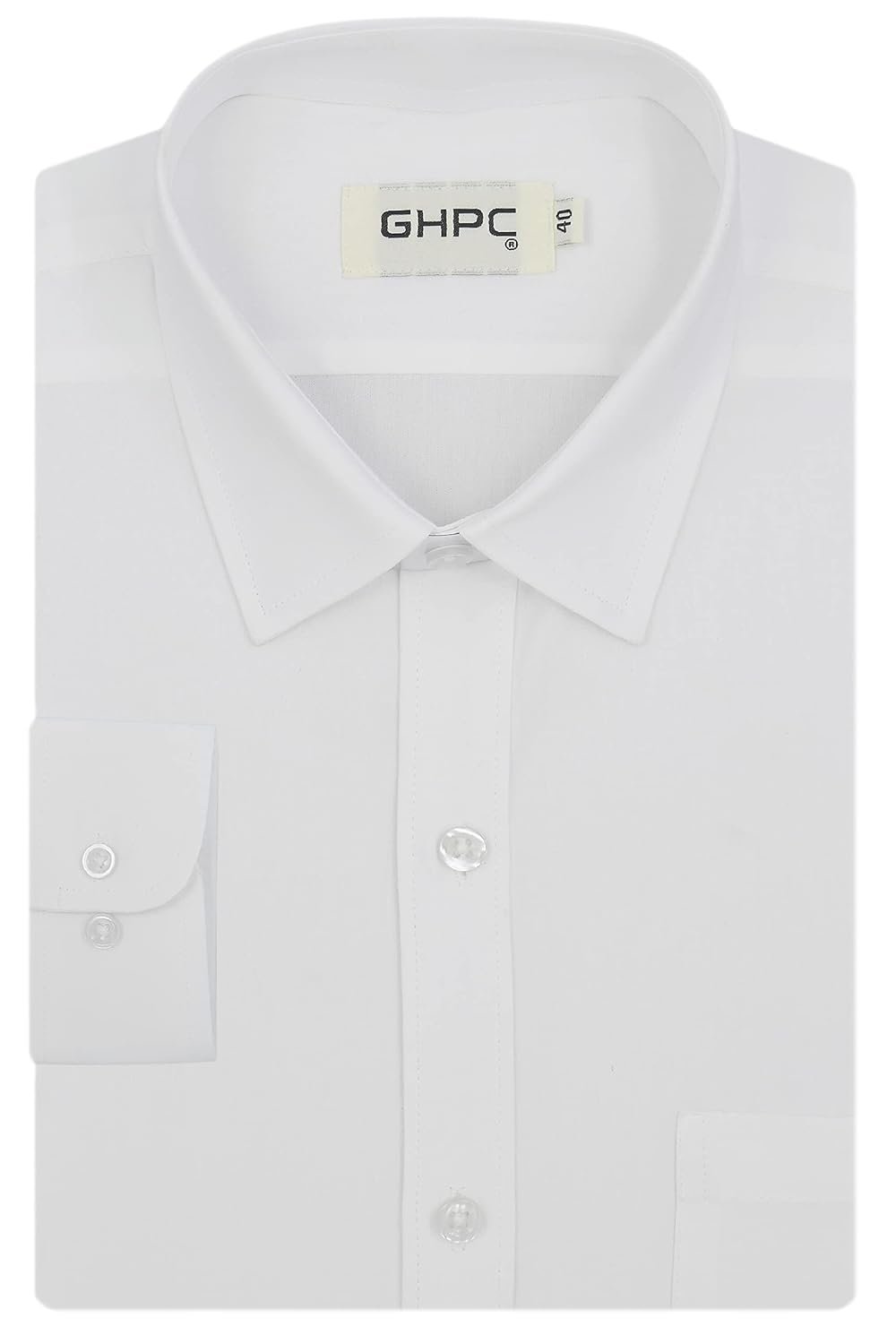 GHPC by Arihant Men's 100% Cotton Plain Solid Full Sleeves Regular Fit Formal Shirt