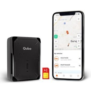 Qubo Wireless GPS Tracker from Hero Group | Pre-Recharged SIM | Voice Monitoring | 10000 mAh Battery | Ride Start & Geo Fence Alerts | for Car, Bike, Scooty | 1 Year App Subscription Included