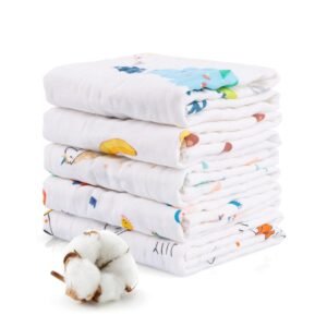 ZAPLES Muslin Cotton Burping Towels, Burp Cloth for Newborn Baby Extra Soft Large Hankies Reusable Napkins for Infants Toddlers (3)